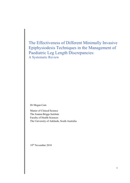 The Effectiveness of Different Minimally Invasive Epiphysiodesis Techniques in the Management of Paediatric Leg Length Discrepancies: a Systematic Review