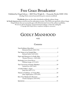 Godly Manhood (FGB #192)