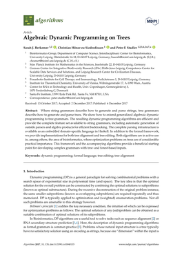 Algebraic Dynamic Programming on Trees