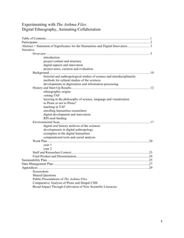 Experimenting with the Asthma Files: Digital Ethnography, Animating Collaboration