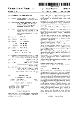 United States Patent (19) 11 Patent Number: 6,146,826 Chalfie Et Al