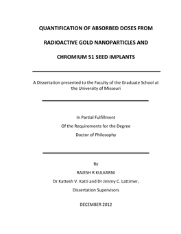 Quantification of Absorbed Doses from Radioactive