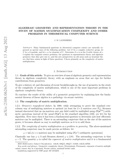 Algebraic Geometry and Representation Theory in the Study