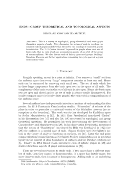 Ends---Group Theoretical and Topological Aspects