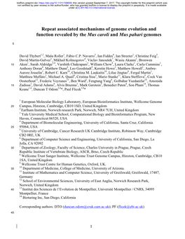 Repeat Associated Mechanisms of Genome Evolution and Function Revealed by the Mus Caroli and Mus Pahari Genomes