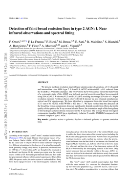 Detection of Faint Broad Emission Lines in Type 2 AGN: I. Near Infrared Observations and Spectral ﬁtting