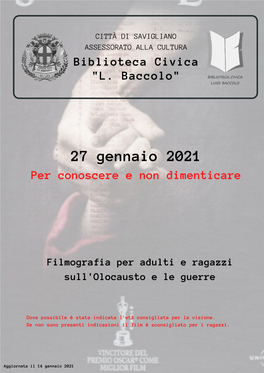 27 Gennaio 2021 Per Conoscere E Non Dimenticare