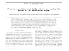 Prey Composition and Daily Rations of Myctophid Fishes in the Southern Ocean