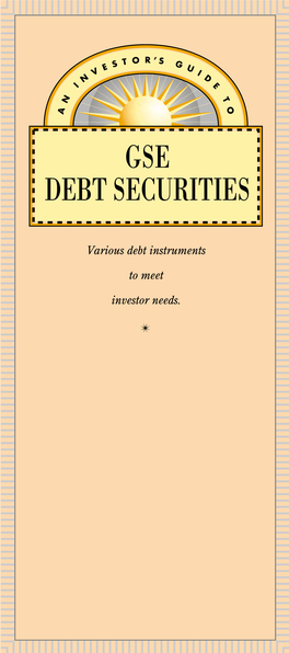 Investor Guide to GSE Debt Securities