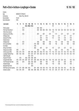 Perth Errol Inchture Longforgan Dundee 16 16A