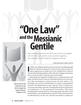 One Law and the Messianic Gentile