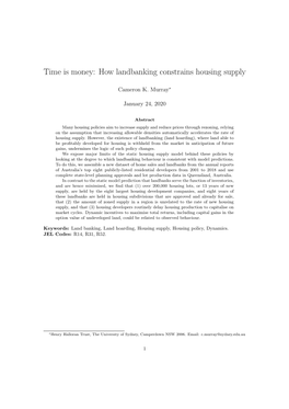 How Landbanking Constrains Housing Supply