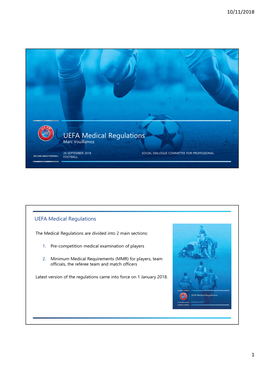 UEFA Medical Regulations Marc Vouillamoz