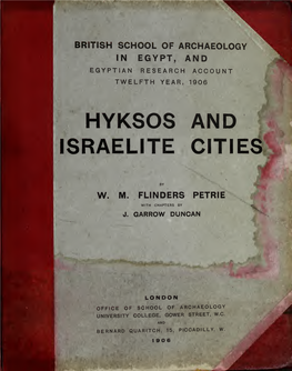 Hyksos and Israelite Cities