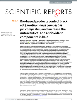 Bio-Based Products Control Black Rot (Xanthomonas Campestris Pv