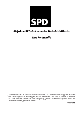 40 Jahre SPD Ortsverein Steinfeld-Ulsnis