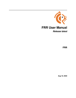 FRR User Manual Release Latest