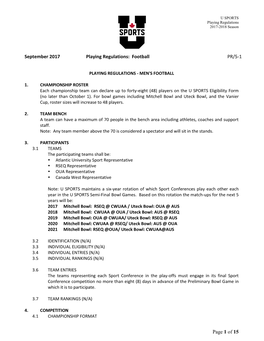 Playing Regulations 2017-2018 Season