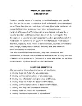 VASCULAR DISORDERS INTRODUCTION the Term Vascular