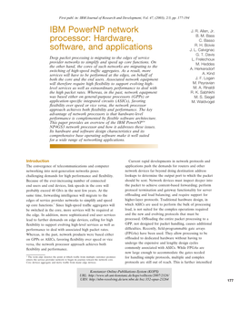 IBM Powernp Network Processor : Hardware, Software and Applications