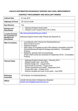 A38/A419 Whitminster Roundabout Bridges and Canal Improvements