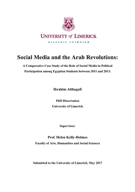 Social Media and the Arab Revolutions