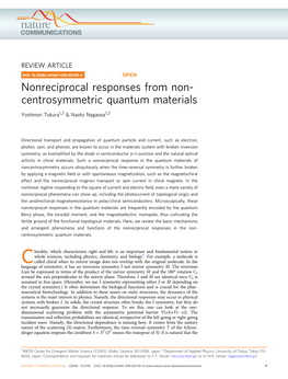 Nonreciprocal Responses from Non-Centrosymmetric Quantum