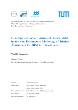 Development of an Autodesk Revit Add- in for the Parametric Modeling of Bridge Abutments for BIM in Infrastructure