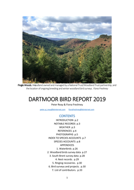 DARTMOOR BIRD REPORT 2019 Peter Reay & Fiona Freshney