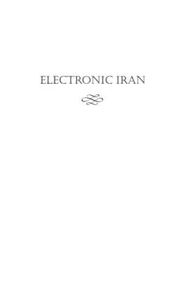 ELECTRONIC IRAN  New Directions in International Studies