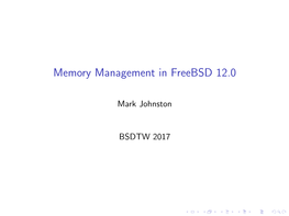 Memory Management in Freebsd 12.0