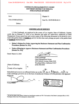 Case 18-09108-RLM-11 Doc 959 Filed 03/12/20 EOD 03/12/20 15:52:30 Pg 1 of 70 Case 18-09108-RLM-11 Doc 959 Filed 03/12/20 EOD 03/12/20 15:52:30 Pg 2 of 70