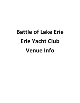 Battle of Lake Erie Erie Yacht Club Venue Info
