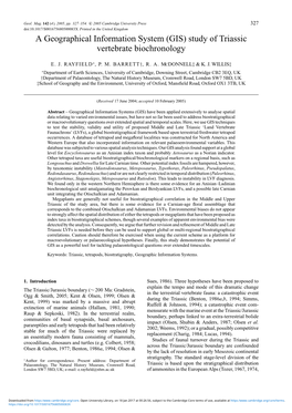 (GIS) Study of Triassic Vertebrate Biochronology