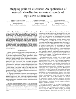 Mapping Political Discourse: an Application of Network Visualization to Textual Records of Legislative Deliberations