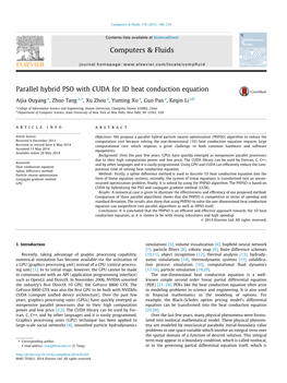 Parallel Hybrid PSO with CUDA for Ld Heat Conduction Equation