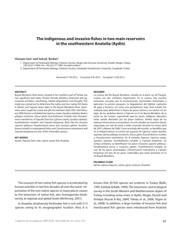 The Indigenous and Invasive Fishes in Two Main Reservoirs in the Southwestern Anatolia (Aydin)