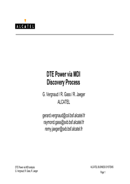 DTE Power Via MDI Discovery Process