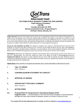 Soltrans Public Advisory Committee (Pac)