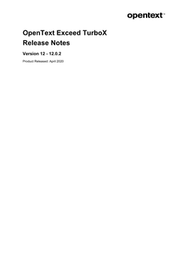 Opentext Exceed Turbox Release Notes
