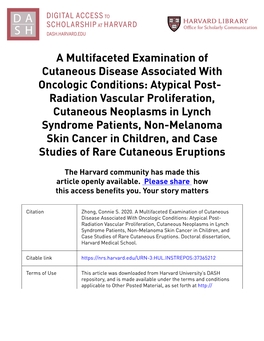 A Multifaceted Examination of Cutaneous Disease Associated