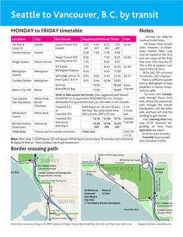 Seattle to Vancouver, B.C. by Transit