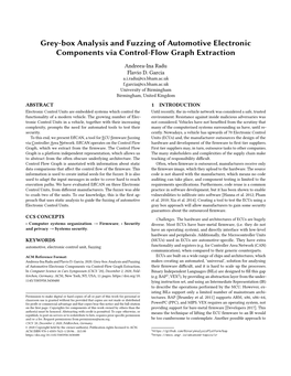 Grey-Box Analysis and Fuzzing of Automotive Electronic Components Via Control-Flow Graph Extraction