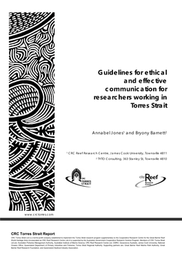 Guidelines for Ethical and Effective Communication for Researchers Working in Torres Strait
