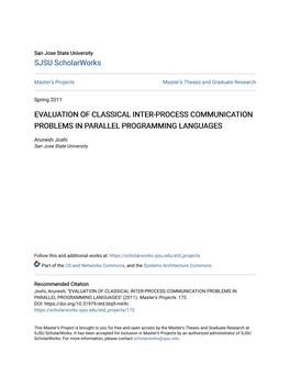 Evaluation of Classical Inter-Process Communication Problems in Parallel Programming Languages