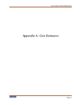 Appendix a - Cost Estimates