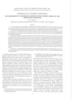 Symposium on Layered Intrusions the Mechanism of Ad Cumulus Growth in the Layered Series of the Skaergaard Intrusion