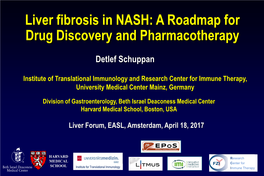 Liver Fibrosis in NASH: a Roadmap for Drug Discovery and Pharmacotherapy