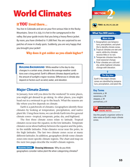 World Climates SECTION 2 If YOU Lived There