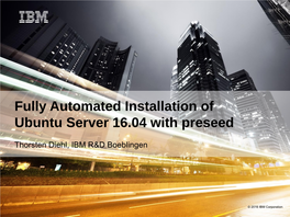 Fully Automated Installation of Ubuntu Server 16.04 with Preseed
